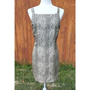 Robbie Bee Vintage 90s Snake Print Silk Mini Dress